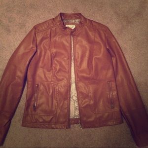Brown leather jacket