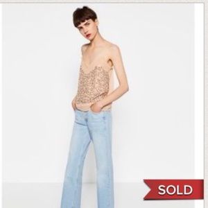 NWT Zara Strappy Top w/ Sequin Embroidery