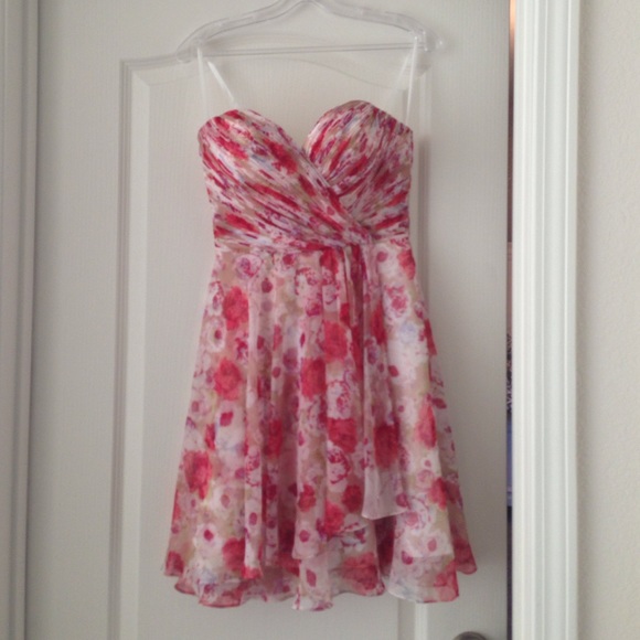 Allure- 1435 floral strapless bridesmaid dress