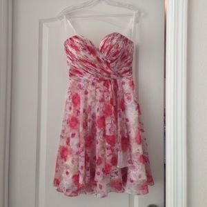 Allure- 1435 floral strapless bridesmaid dress