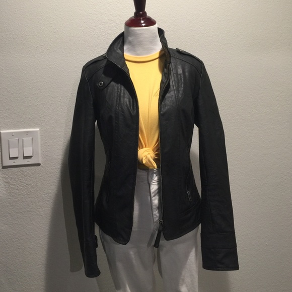 Black leather jacket