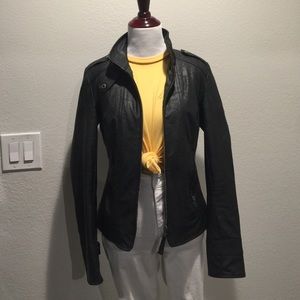 Black leather jacket