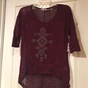 Charlotte Russe Maroon Bling Top