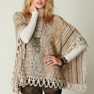 free people casablanca shimmery knit poncho