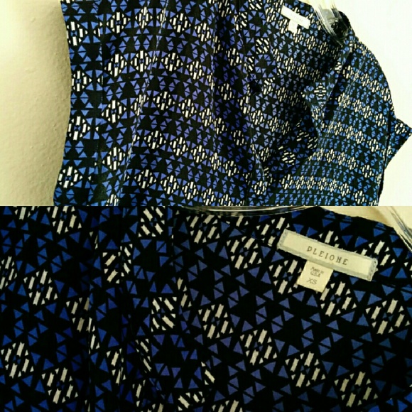 Pleione Geometric Split Neck Blouse sz XS - Picture 3 of 3