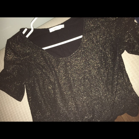 Black gold peplum top - Picture 2 of 4