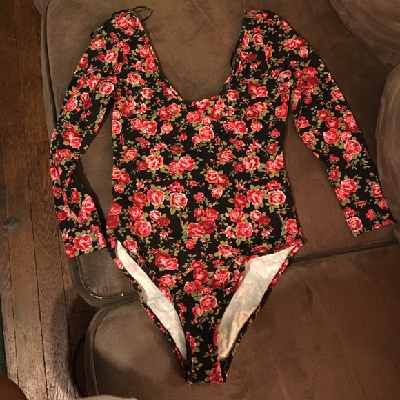 Forever 21 flower printed Leotard