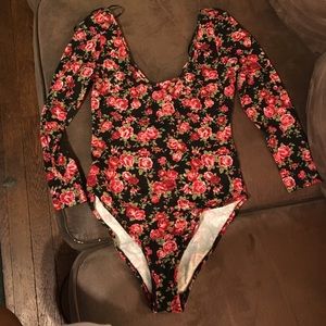 Forever 21 flower printed Leotard