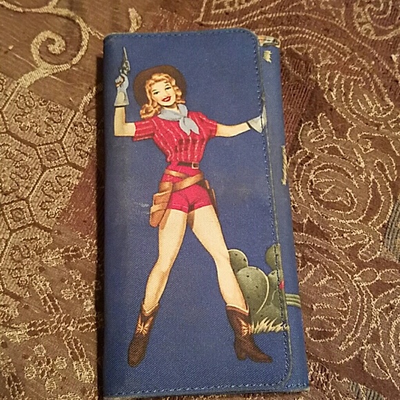 Cowgirl and cactus wallet