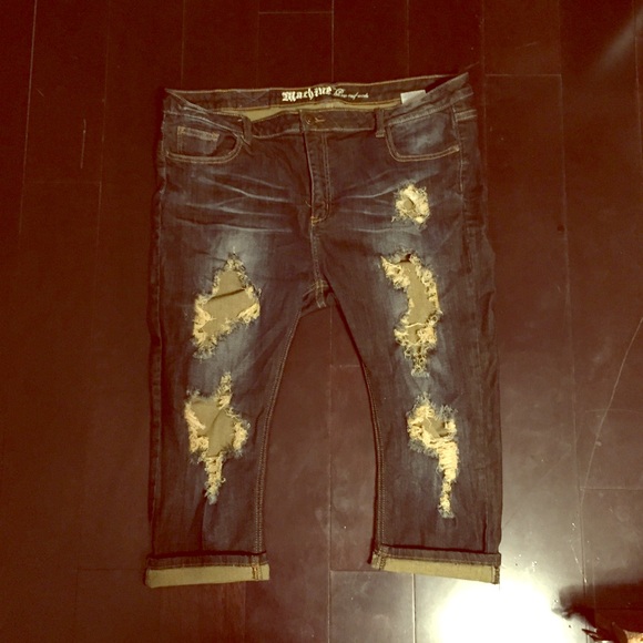 Ripped Jean Capris