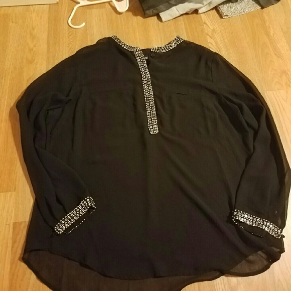 Sheer long sleeve blouse