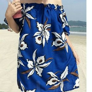 Off shoulder print dress