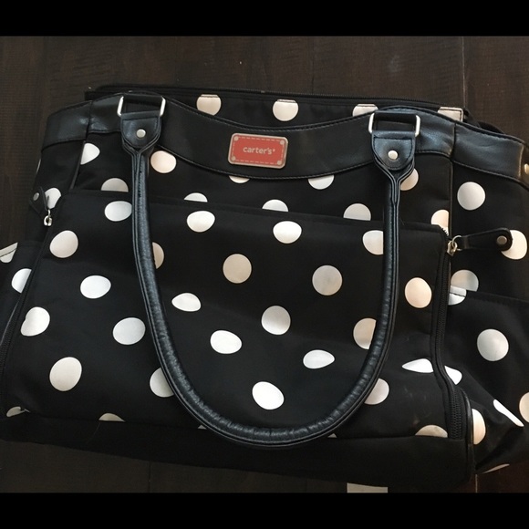 Black and white diaper bag EUC