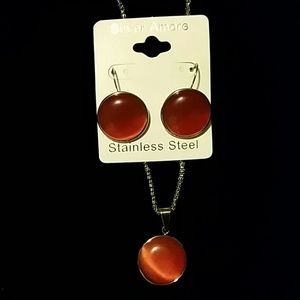 Amber Color Stone Jewelry Set