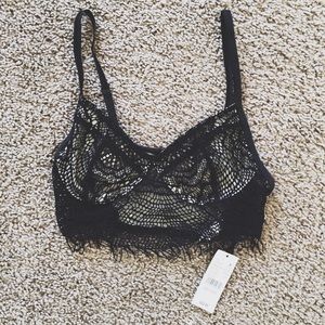 Bralette Black and Tan Knit - New!