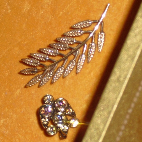Vintage wheat pin, extra stone pin. Both.