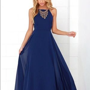 Lulu's Mythical Kind of Love Navy Blue Maxi