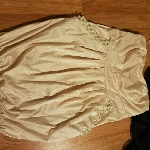 Strapless light pink formal dress