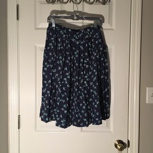 Forever 21 Blue Bird Accordion Pleat Midi Skirt