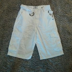 Mens White Cargo Shorts