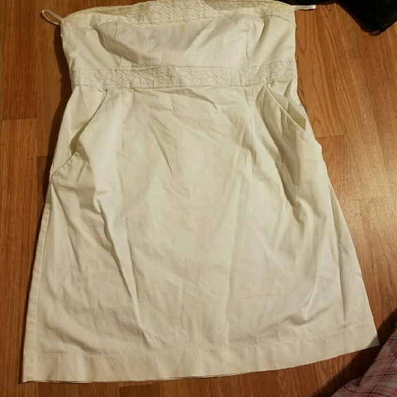 White strapless summer dress