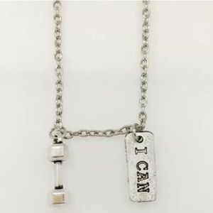 Coming soon! NWT. Dumbbell & "I Can" necklace
