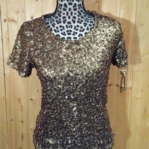 H&M Gold Sequin Top
