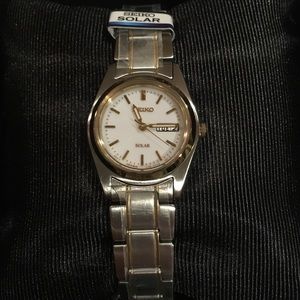 women's 2 tone Seiko solar watch