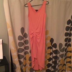 Peachy- Orange Tank Top High- Low Dress