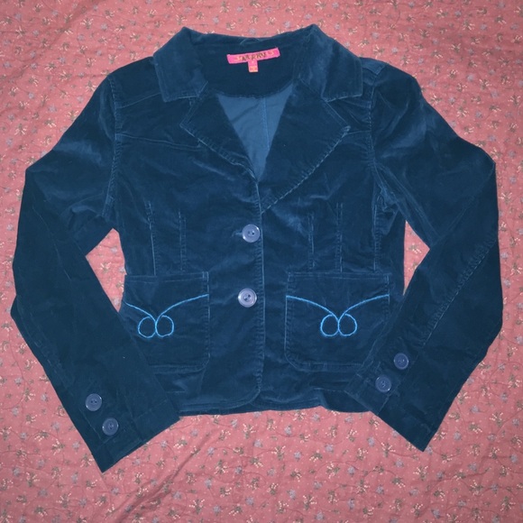 Velour fitted jacket! Teal and in great condition