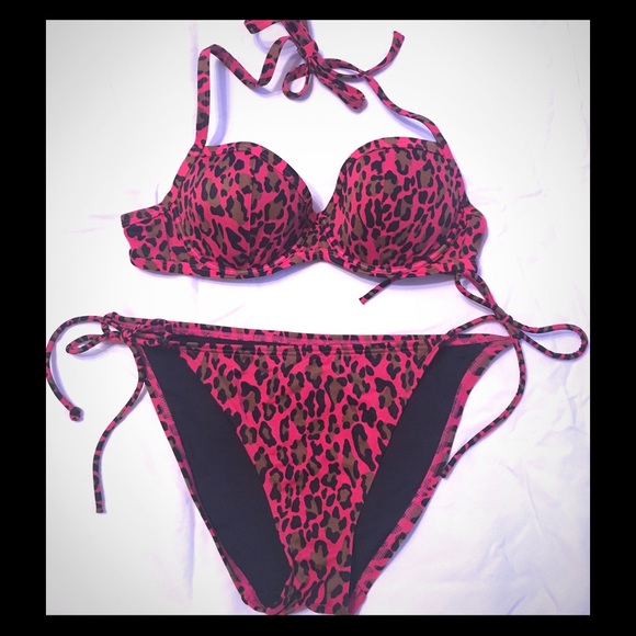 Victoria's Secret Red Leopard Bikini Set