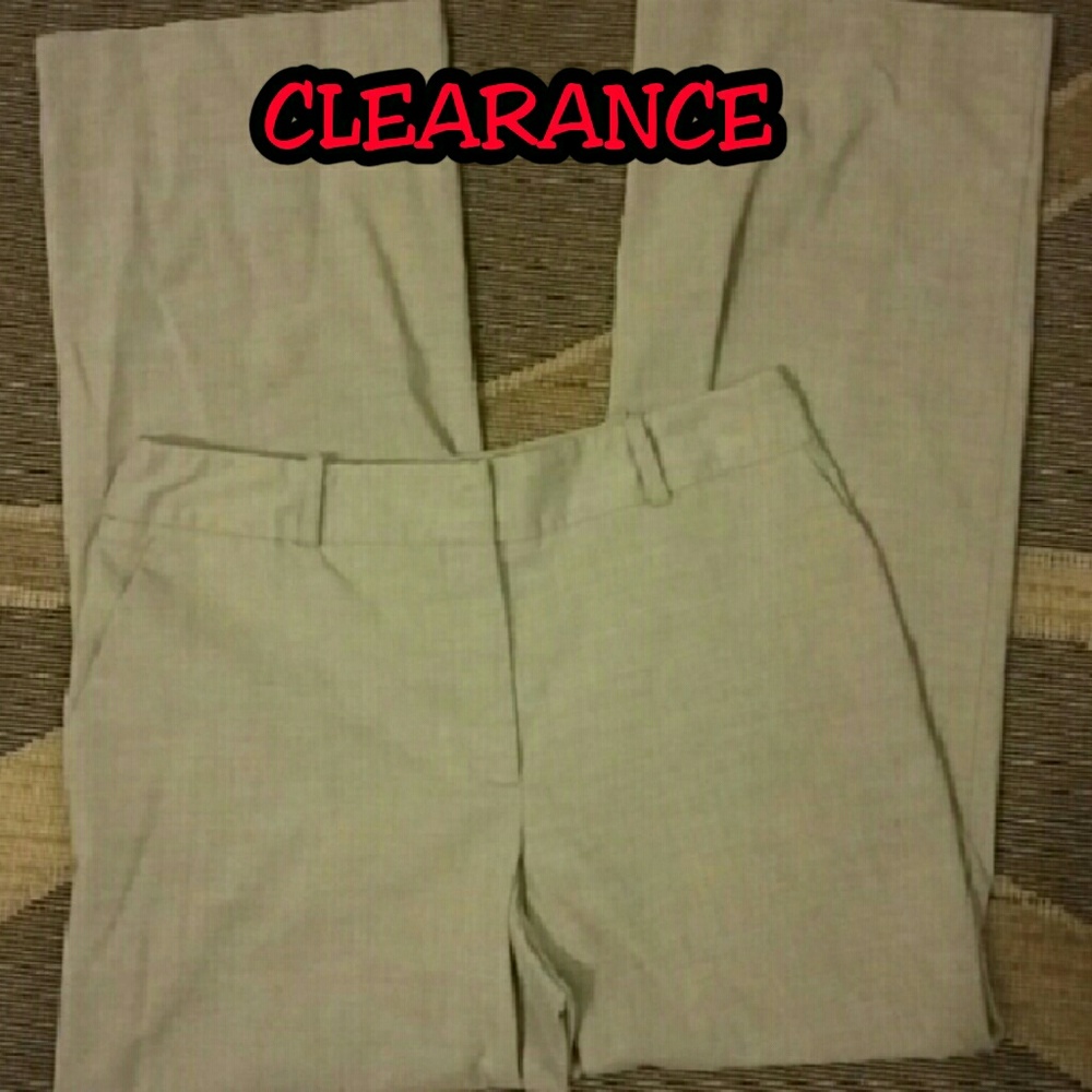 Cream Straight leg slacks