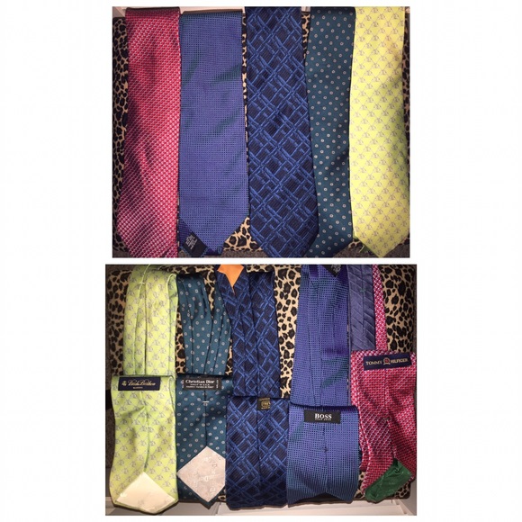 Men's silk Hugo Boss Dior brooks brother ties lot - Picture 1 of 4