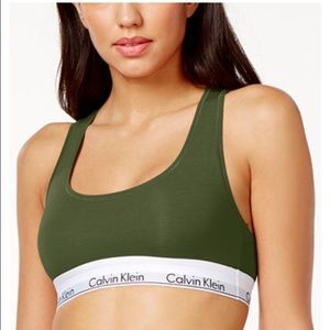 Hunter green Calvin Klein sports bra