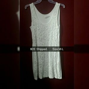 White lace Calvin Klein body con dress