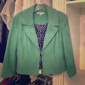 Green wool and polyester jacket
