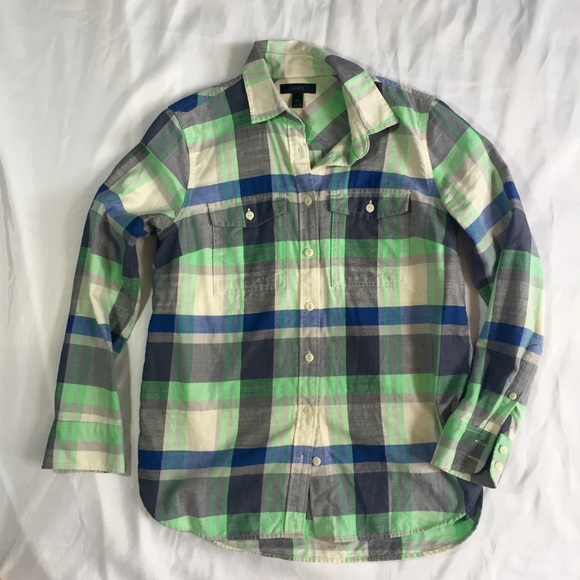 J. Crew // Boy Shirt in Flannel Plaid Button Down - Picture 2 of 4