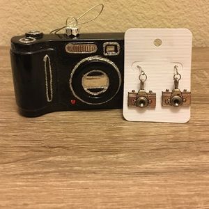 Photographer Planner, camera earrings and ornament