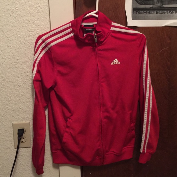 red adidas track jacket