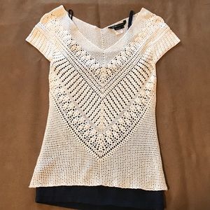 BCBG Maxazria crochet top
