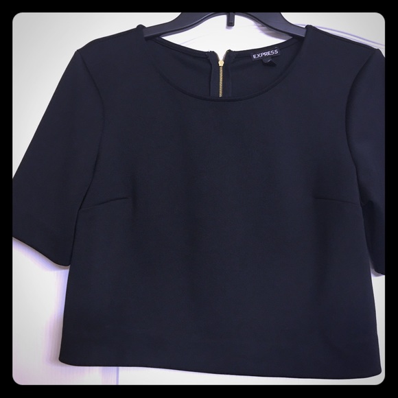 Black dressy crop top