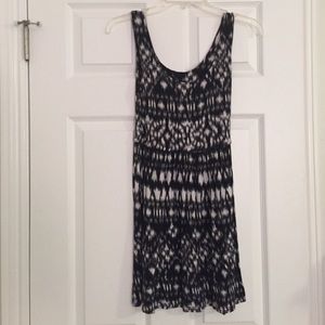 Aqua black and white dress
