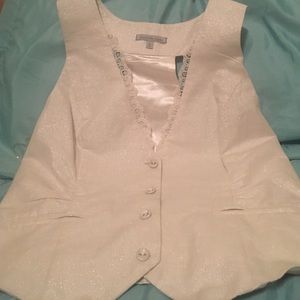 Shimmery Glittery White Vest