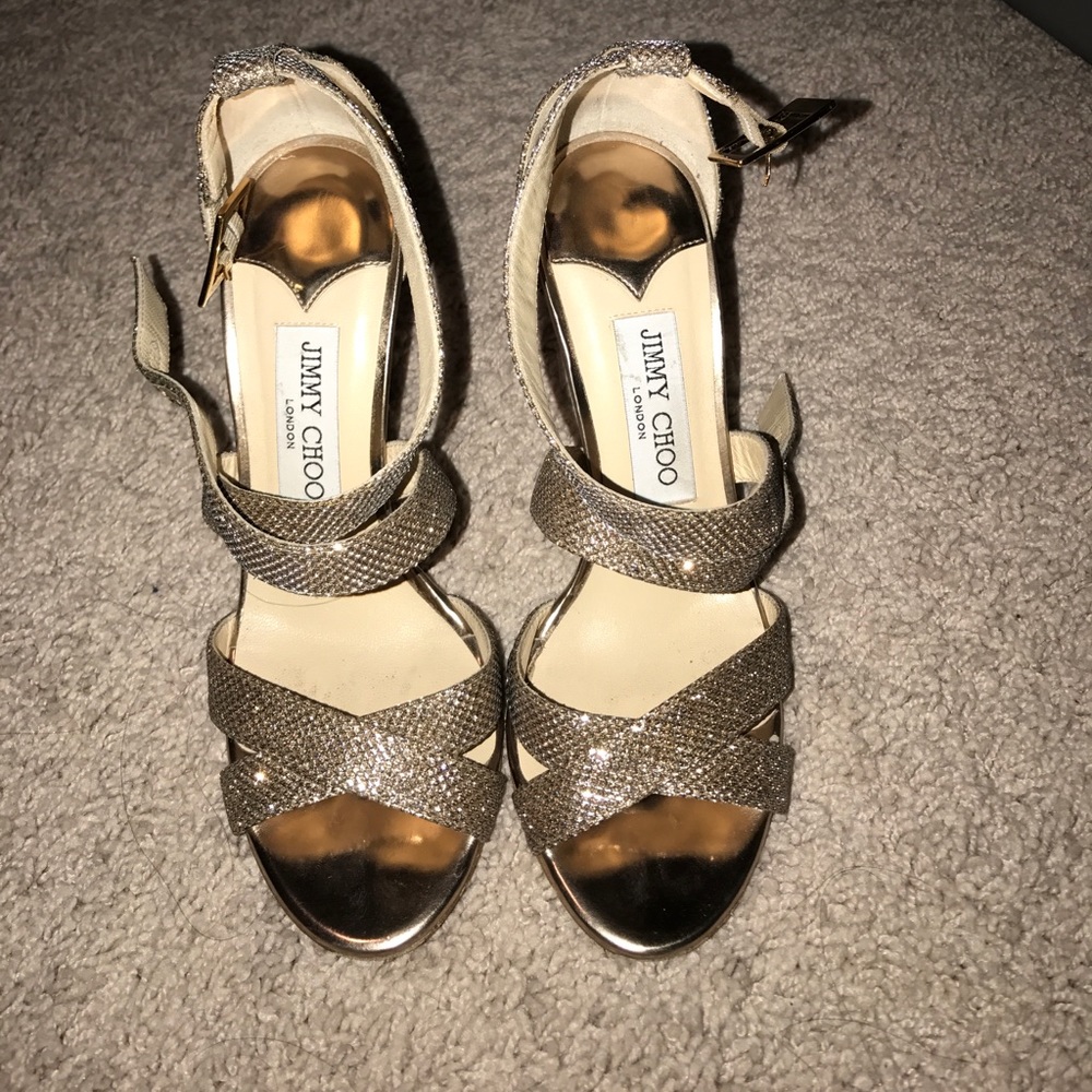 Jimmy Choo Lottie Glitter Sandals - Picture 4 of 6
