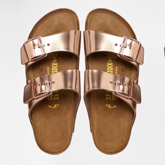rose gold birkenstocks