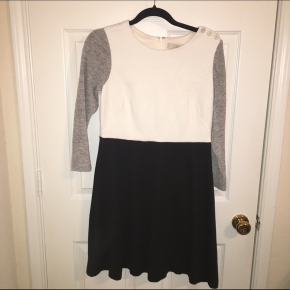 LOFT Black, Grey, and White Dress