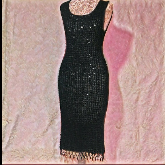Sheer Sequin Dress / Swanky Swimsuit Cover-up S-M - Picture 2 of 6