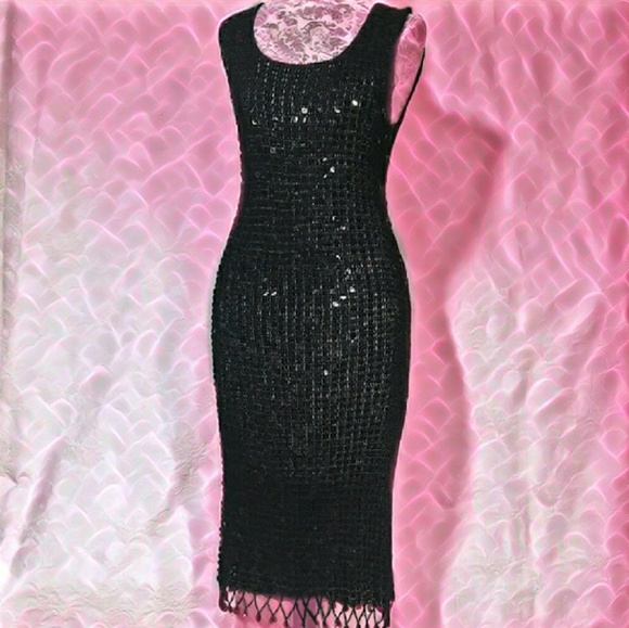 Sheer Sequin Dress / Swanky Swimsuit Cover-up S-M - Picture 6 of 6