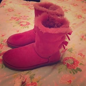 Hot pink Bailey Bow UGGS