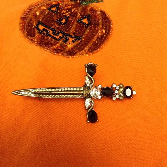 Hot Topic Jewelry - Austrian Crystals Love Sword Brooch Joan of Arc